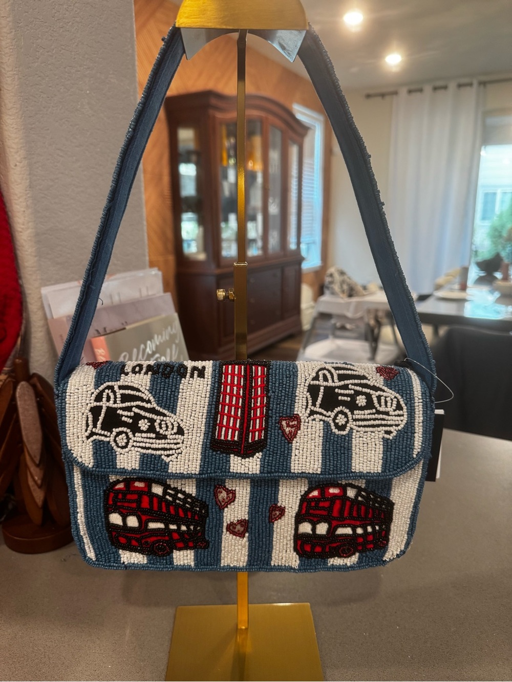Viral Tjmaxx Beaded London Bus & Car Bag - Picture 1 of 4